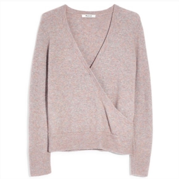 Madewell Faux Wrap Pullover Sweater - Picture 2 of 6